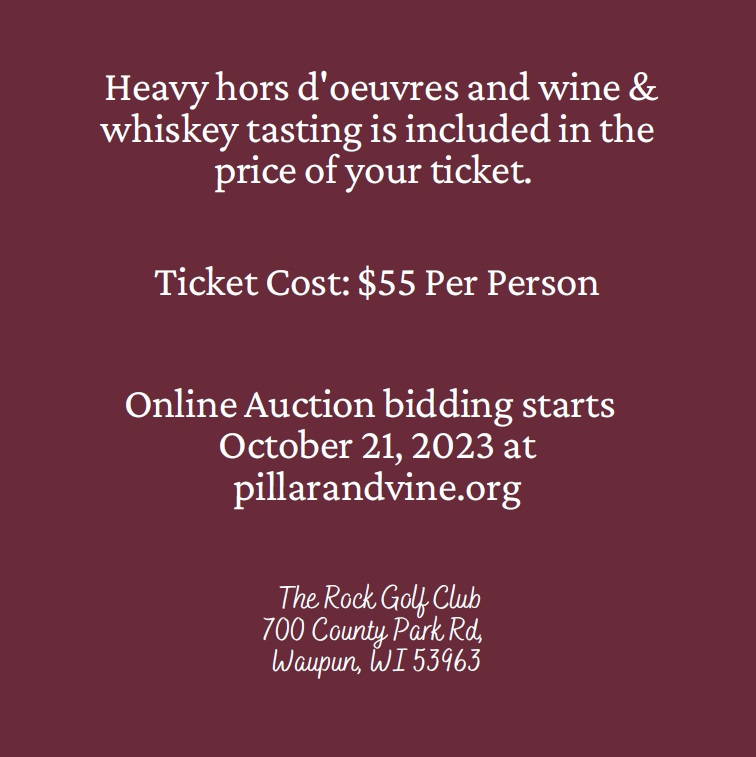 Wine & Whiskey fundraiser invitation page 2